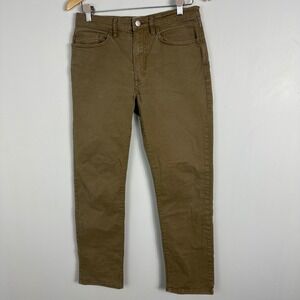 Flint and Tinder Straight Fit Mens Pants Beige Sz 30 x 30 Cotton Stretch Minimal